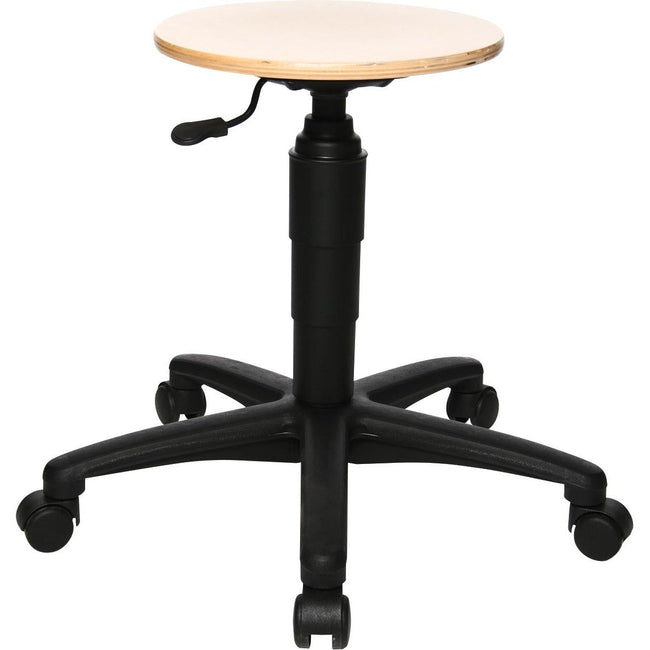 Topstar - tabouret supérieur Tec 60, sans anneau de pied, avec roues, bois