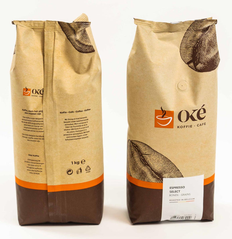 OKE Koffie - Café en grains OKe, sac de 1 kg, Espresso Select