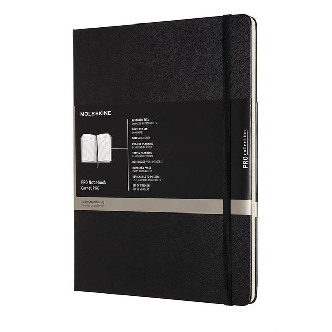 Moleskine - carnet professionnel, ft 19 x 25 cm, ligné, couverture rigide, 189 pages, noir