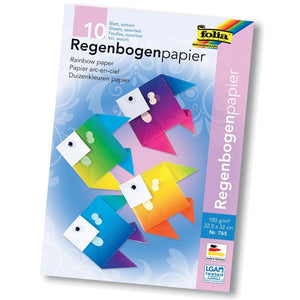 Folia -   regenboogpapier, 100 g, ft 22 x 32 cm, geassorteerde kleuren, pak van 10 vel