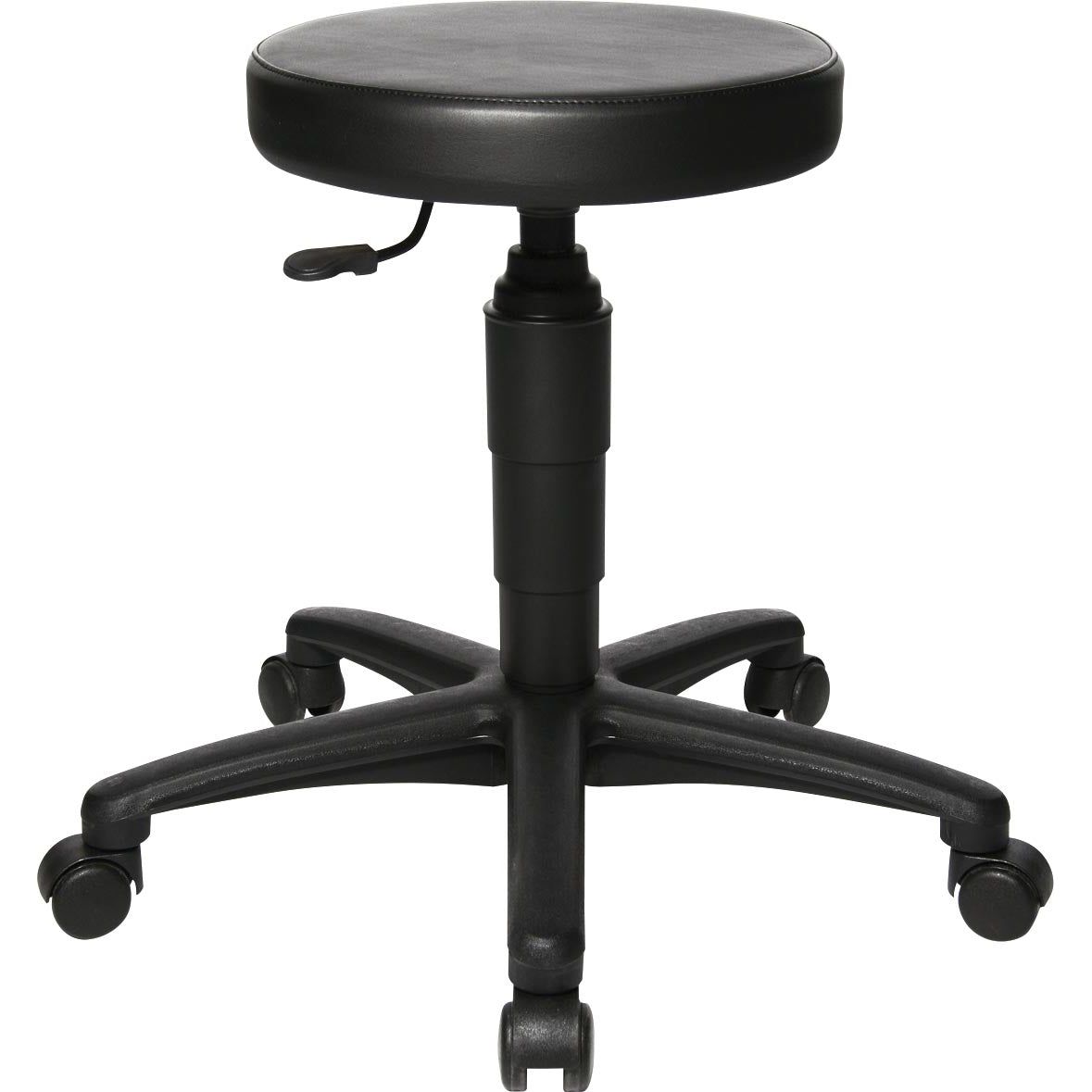 Topstar - tabouret supérieur Tec 70, sans anneau à pied, avec roues, noir