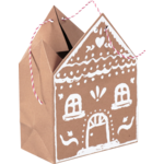 Klika - Bag | Sac cadeau Papier 15/8 | 2x20cm | Maison de Noël | Brun / blanc Sac de 5 pièces