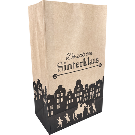 Klika -  Zak | Blokbodemzak | Papier | 18/ 10x31cm | De zak van Sinterklaas | bruin | 1000 stuks