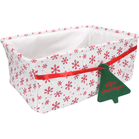 Klika - Korb | pE | 36x26x15cm | rechteckig | rot/weiß/grün | 20 Stück