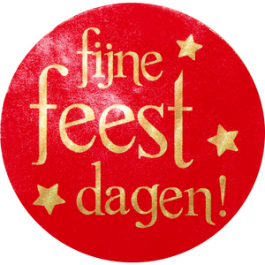 Klika - Étiquette | Étiquette cadeau | papier | Joyeuses fêtes | ∅45mm | rouge/or | rouleau de 500 pièces