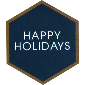 Klika - Étiquette | papier | Joyeuses fêtes Hexagone | 46x40mm | bleu/blanc | rouleau de 500 pièces