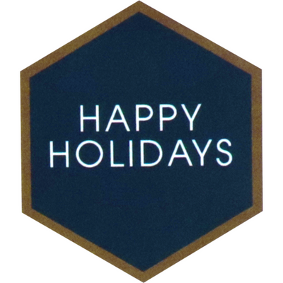 Klika - Étiquette | papier | Joyeuses fêtes Hexagone | 46x40mm | bleu/blanc | rouleau de 500 pièces