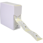 Klika - Label | Papier Frohe Feiertage | 60x30mm | Weißes Gold Rollen Sie bei 500 Teilen