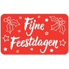 Klika -  Etiket | papier | Fijne Feestdagen | permanent | 50x30mm | wit/rood | rol à 500 stuks