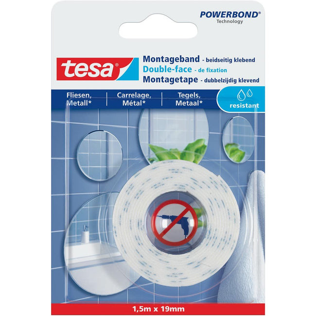 Tesa - Powerbond montagee Waterproof, 19 mm x 1,5 m