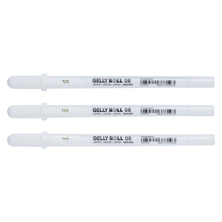 Sakura - Gel Writer Gelly Roll Classic 08 3er-Set weiß | 6 Stück