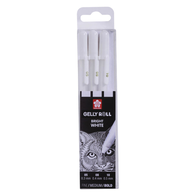 Sakura - Gelpen Gelly Roll Pure White Set 3 tailles | 6 pièces