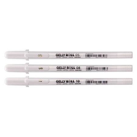 Sakura - Gel Writer Gelly Roll Classic lot de 3 largeurs blanc | 6 pièces