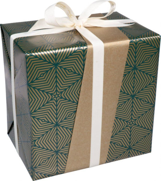 Klika - Papier cadeau 30cm 100m 80gr/m Noël géo vert or