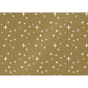 Klika -  Cadeaupapier | 50cm | 200m | 80gr/m² | Sterren | goud/wit | rol à ca. 200 meter