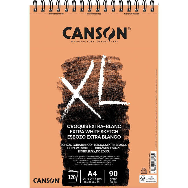 CANSON - Sketch Block XL Extra White Ft 21 x 29,7 cm (A4)