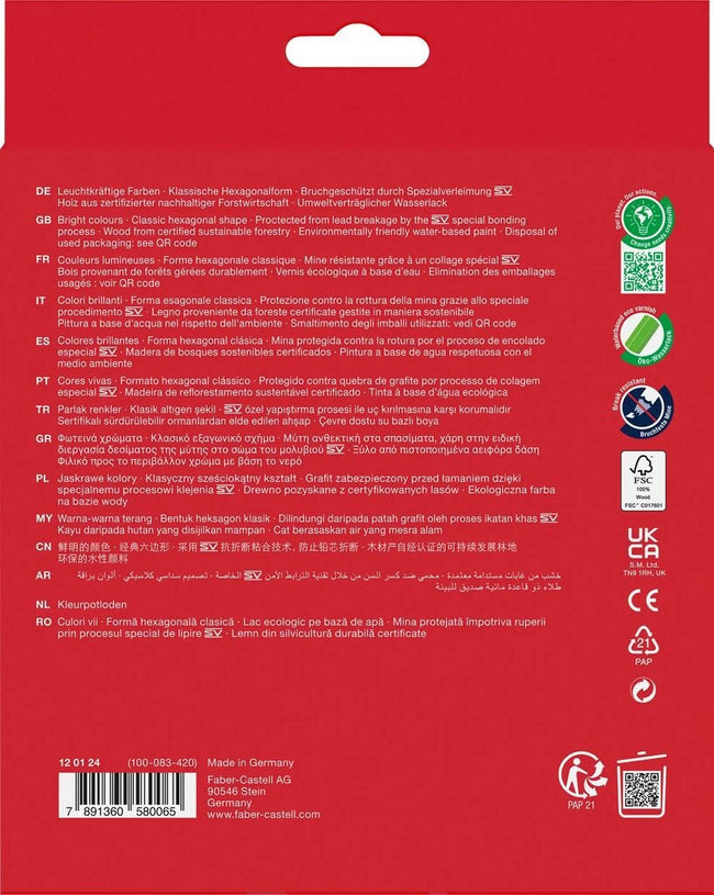 Faber Castell -  Kleurpotlood faber-castell 24st assorti