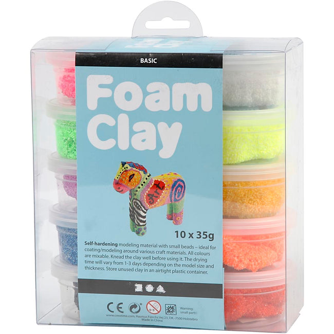 Foam Clay - Argile basique 10 x 35gr 10 couleurs