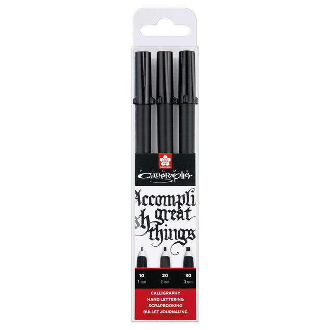 Sakura - Kalligraphiestift Calligrapher 3er-Set schwarz | 5 Stück