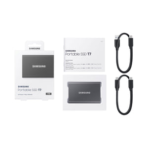 Samsung -  Portable SSD T7 1 TB USB Type-C 3.2 Gen 2 (3.1 Gen 2) Grijs