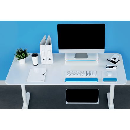 Leitz - Support d'écran réglable Ergo WOW, blanc-bleu