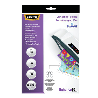 Fellowes -  Last 80 micron lamineerhoes glanzend A5-25pk