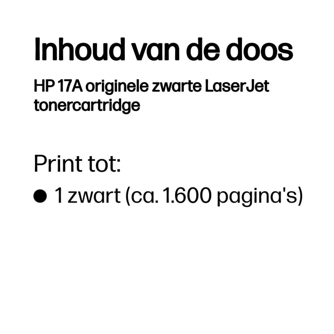 HP - Cartouche toner CF217A 17A noir
