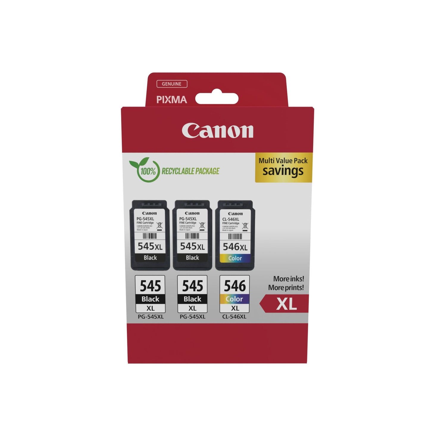Canon -  8286B013 inktcartridge 3 stuk(s) Origineel Hoog (XL) rendement Zwart, Cyaan, Magenta, Geel