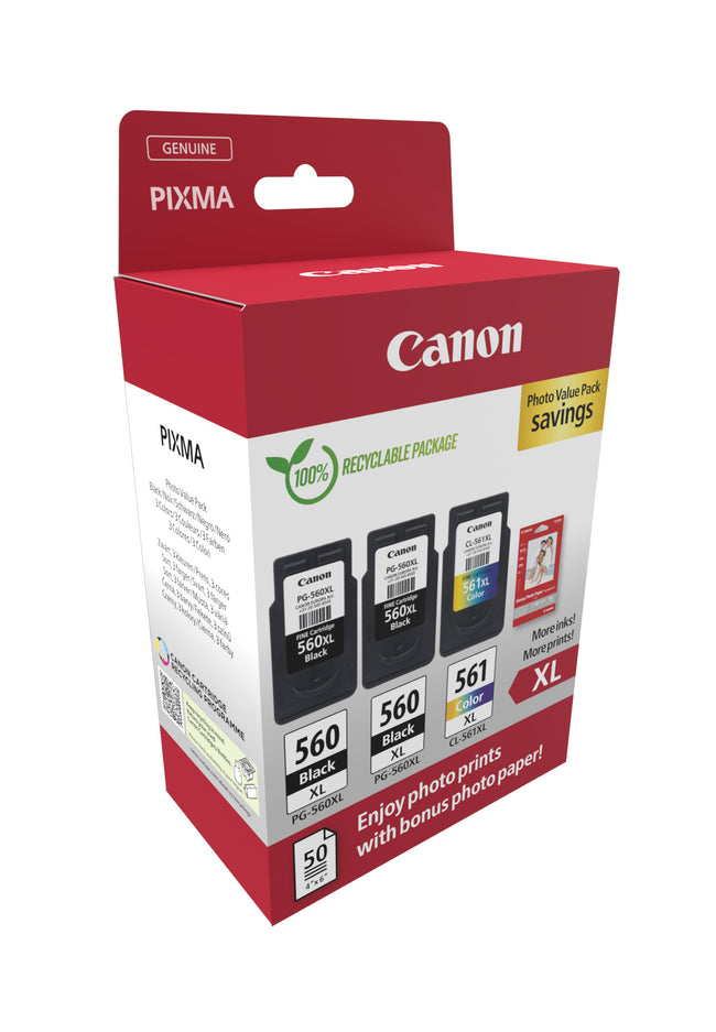Canon -  3712C012 inktcartridge 3 stuk(s) Origineel Hoog (XL) rendement Zwart, Cyaan, Magenta, Geel