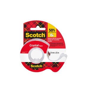 Scotch - Ruban adhésif crystal 600 19mmx25m tr + passe-main