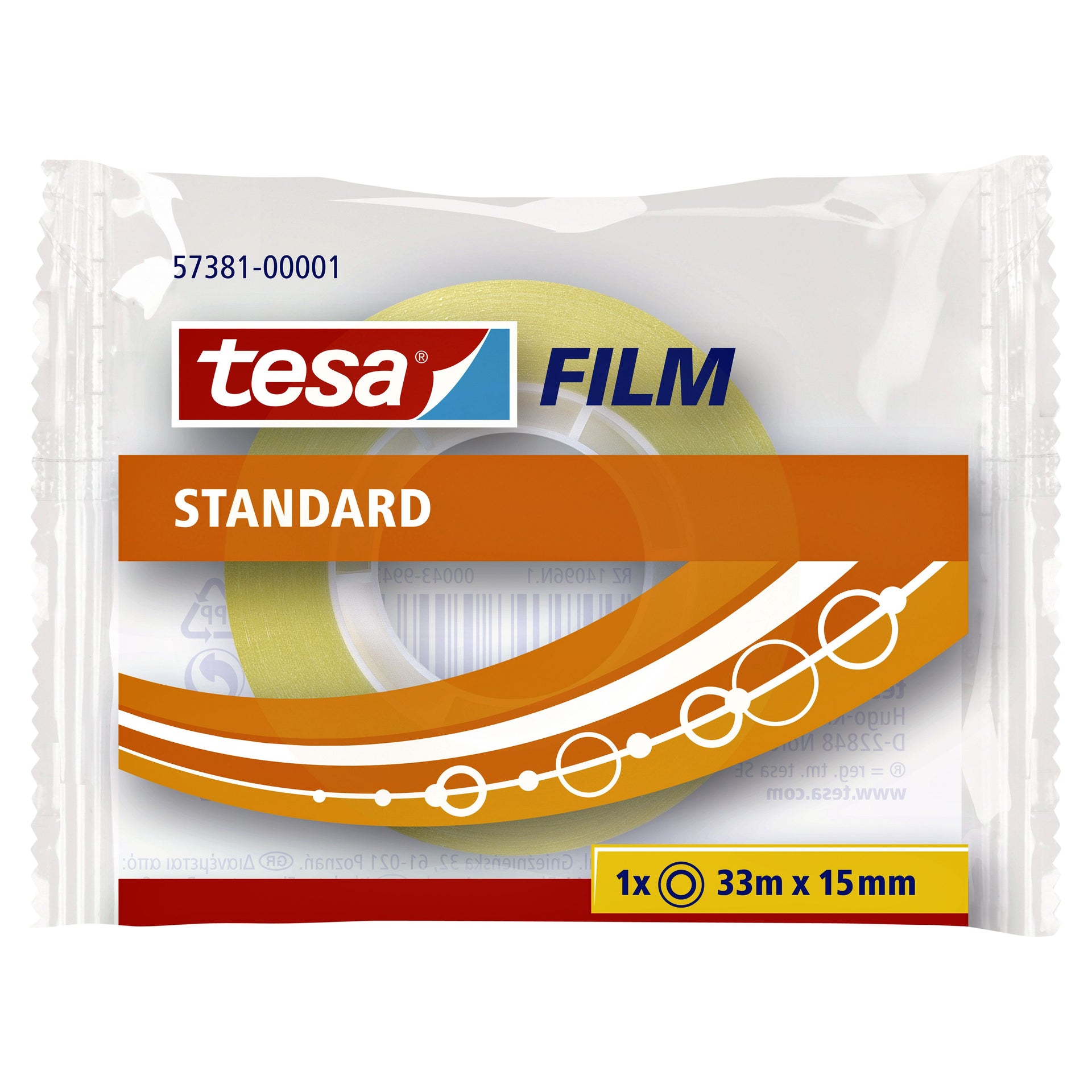 Tesa -  Plakband film standaard 33mx15mm transparant