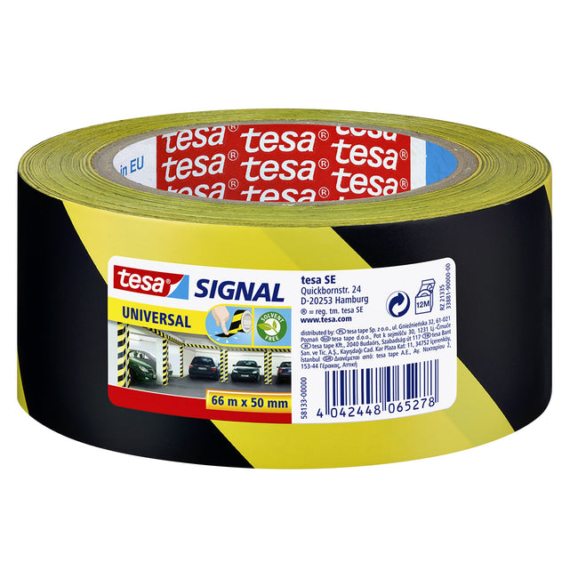 Tesa -  Waarschuwings- en markeringse ® Signal Universal 66mx50mm geel/zwart