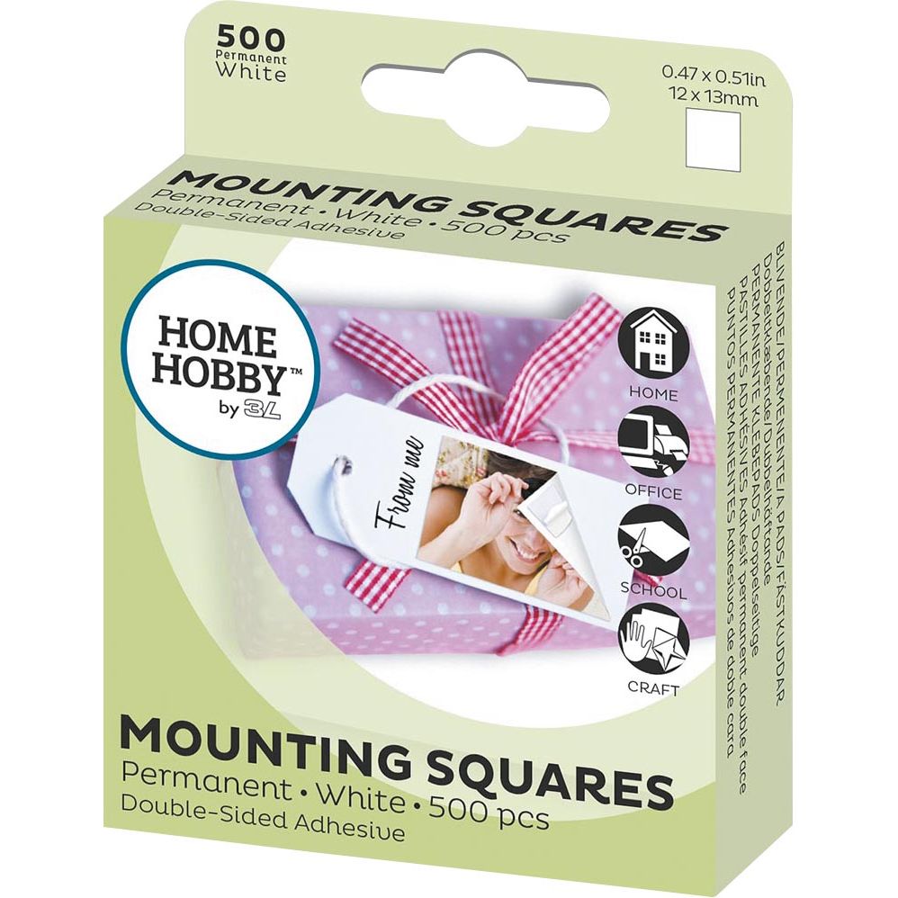 Produits Grand Public 3L - bandes adhésives photo, 12x13 mm, boîte de 500 pièces