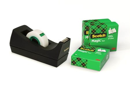 Scotch - Support ruban adhésif c38 noir + 4 rouleau e | 16 pièces