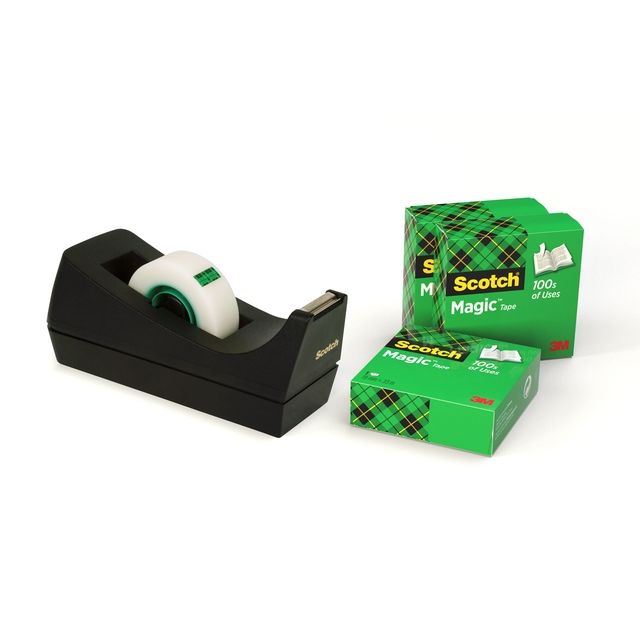Scotch - Support ruban adhésif c38 noir + 4 rouleau e | 16 pièces