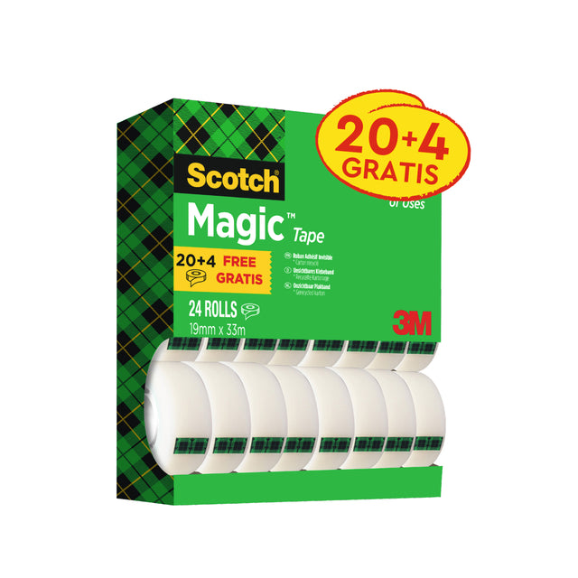Scotch -  Plakband magic 810 19mmx33m mat 20+4 | 2 stuks