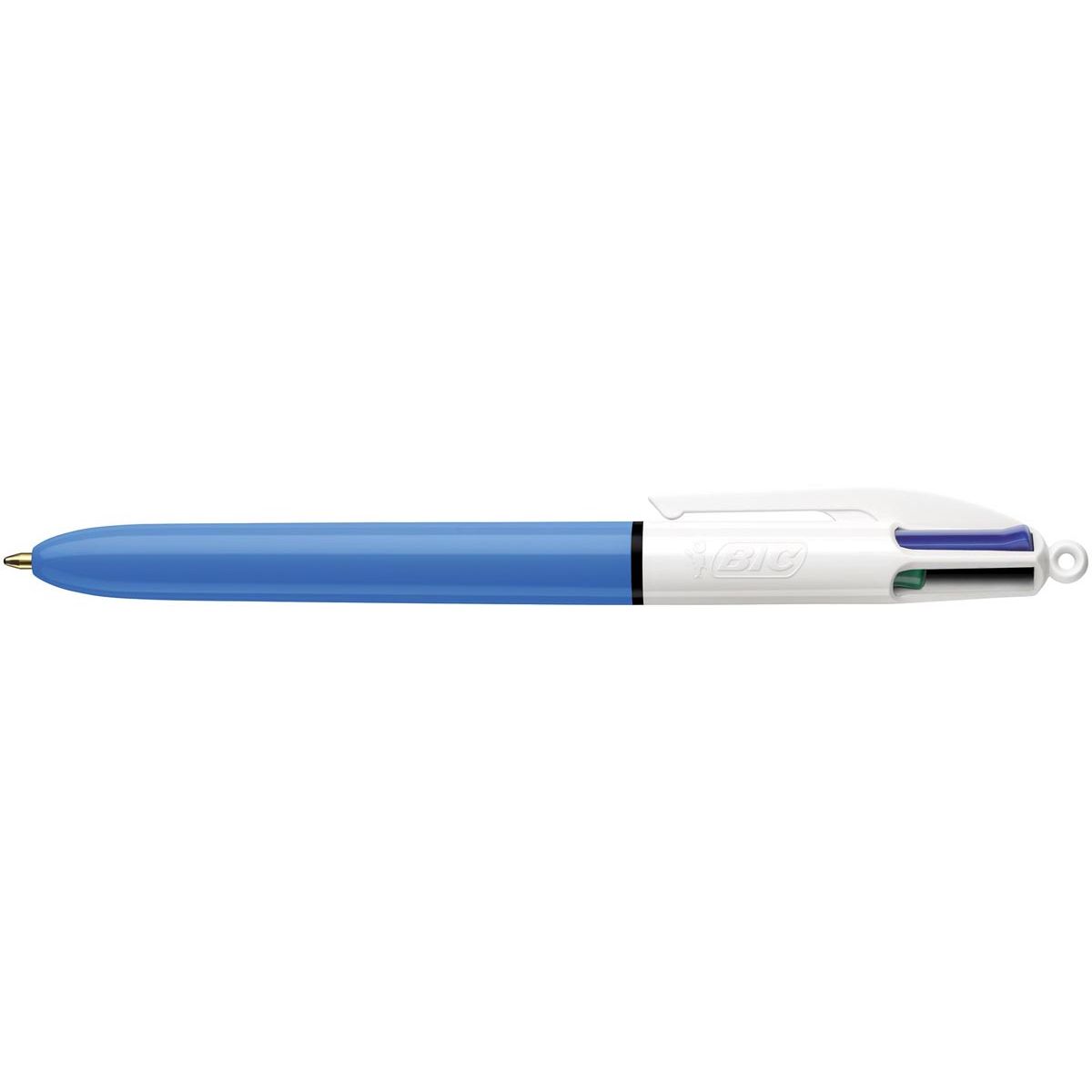 BIC -  4 Colours Original 4-kleurenbalpen, 0,32 mm, klassieke inktkleuren, lichaam blauw