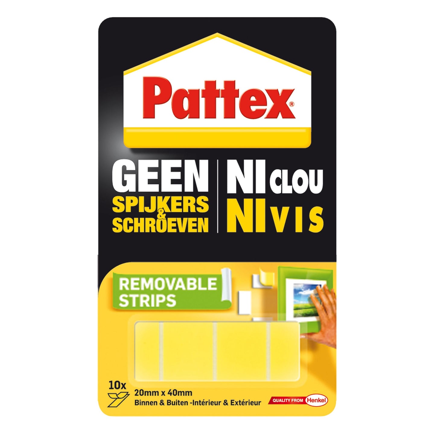 Pattex -  Supermontagestrip  2kg verwijderbaar 10st | 12 stuks
