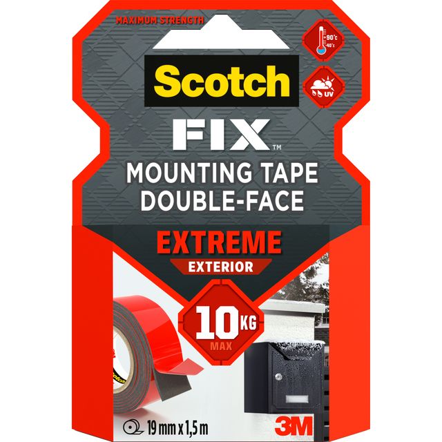 Scotch - Ruban adhésif Extreme Extérieur 19mm x 1,5m double face