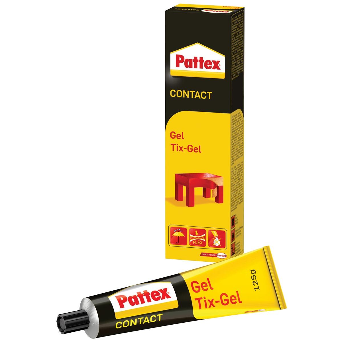 Pattex -  contactlijm Tix-Gel, tube van 125 g, op blister