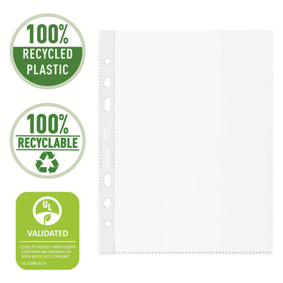 Esselte - sac de présentation perforé, 100% recyclé, ft A5, 70 microns, boîte de 100 pièces