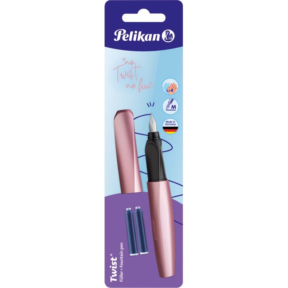 Pelikan - Twist Fountain Pen, on Blister, Pink (Girly Rose)