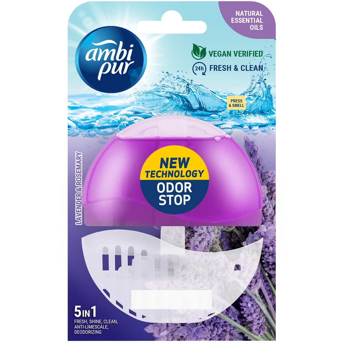 Ambi Pur - bloc sanitaire 5 en 1, lavande et romarin