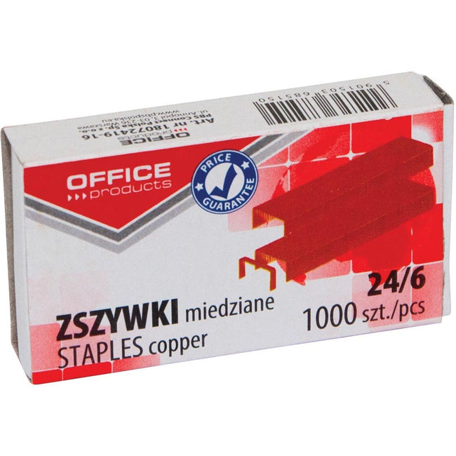 OFFICE products -   nietjes 24/6, verkoperd, doos van 1000 stuks