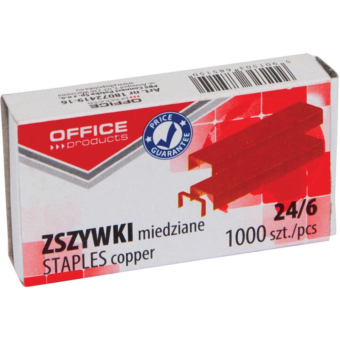 Produits BUREAU - agrafes 24h/24, 6j/7, cuivrées, boîte de 1000 pièces