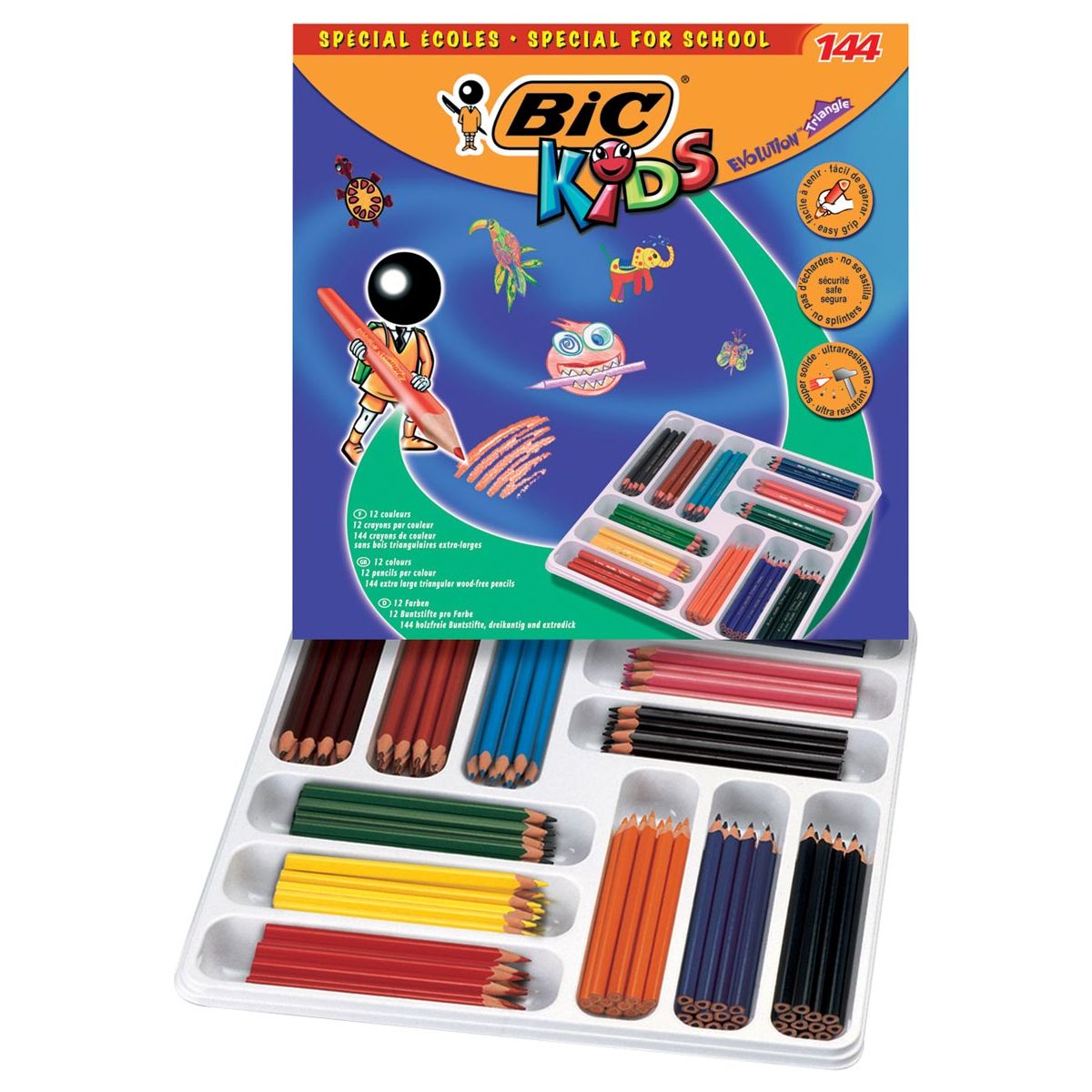 BIC Kids - Kinderfarbene Bleistift -Ökolutionen Evolution 144 Stifte (Classispack)