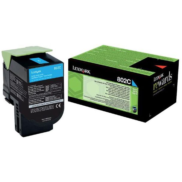 Lexmark - Rückgabeprogramm Toner 802, 1.000 Seiten, OEM 80C20C0, Cyan