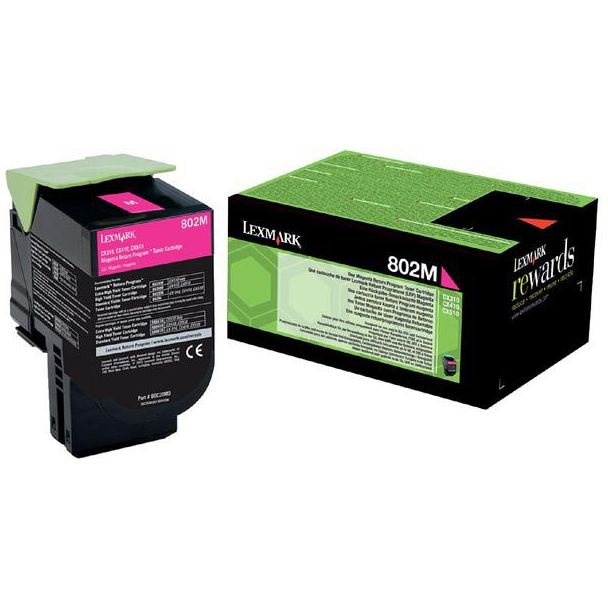 Lexmark - Rückgabeprogramm Toner 802, 1.000 Seiten, OEM 80C20m0, Magenta