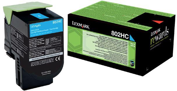 Lexmark - Return Program Toner 802, 3 000 pages, OEM 80C2HC0, Cyan