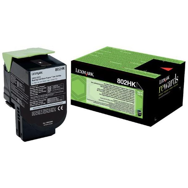 Lexmark - Return Program Toner 802, 4 000 pages, OEM 80C2HK0, noir